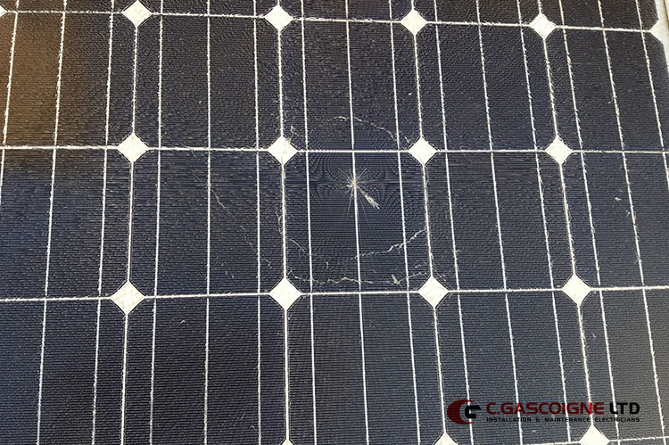 Damaged solar panel replacement