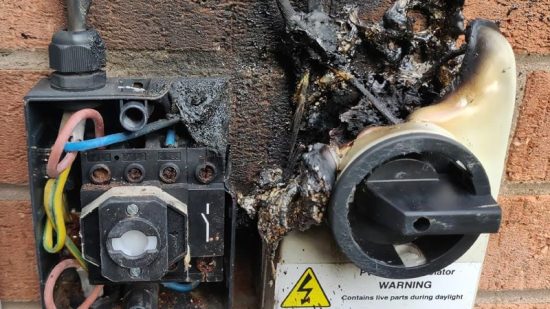 Damaged Solar DC Isolator
